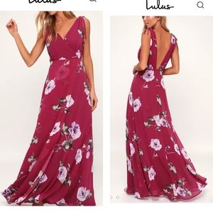 NWT Lulu's "Romantic Possibility" Magenta Maxi